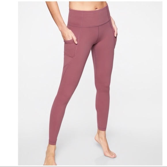 Athleta Pants - Athleta Stash Pocket Salutation Tight Berry NWT